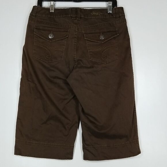 Jag Jeans Shorts Brown 5 Pocket Front Button And Zipper Closure Size 12 - Picture 3 of 7